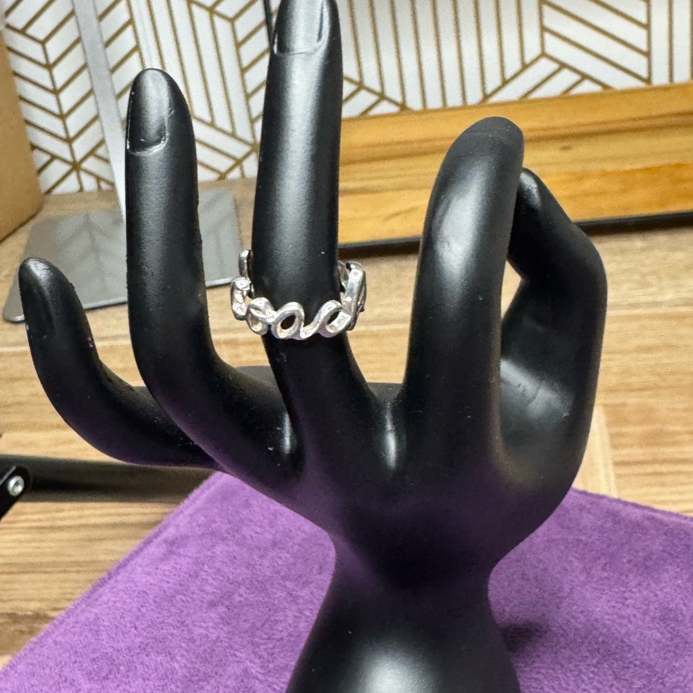 Silver Coach Script Ring - Vintage - image 4